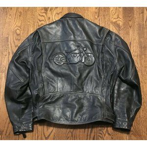 Harley Davidson Leather Jacket Mens Medium Emboss